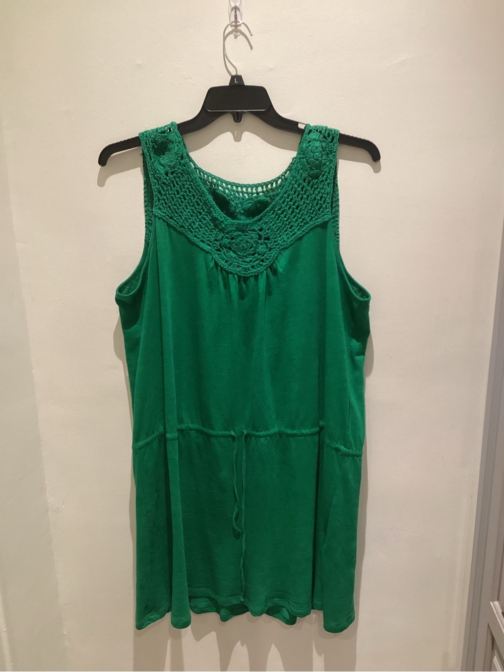Joe Fresh Green Crochet Yoke Midi Dress